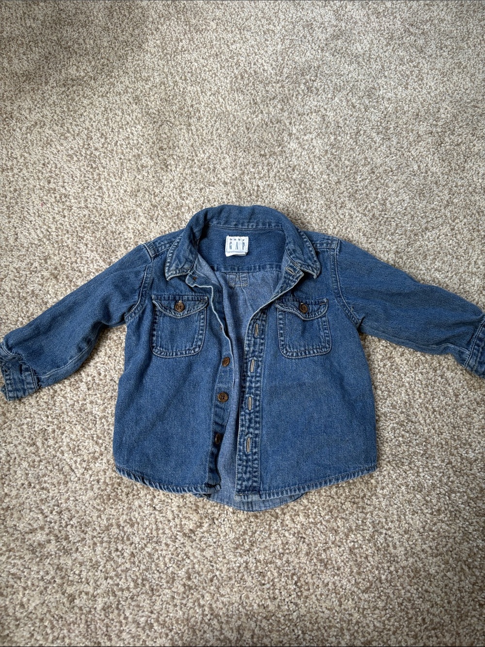 Vintage Baby GAP Denim Jacket in Blue with Button Front